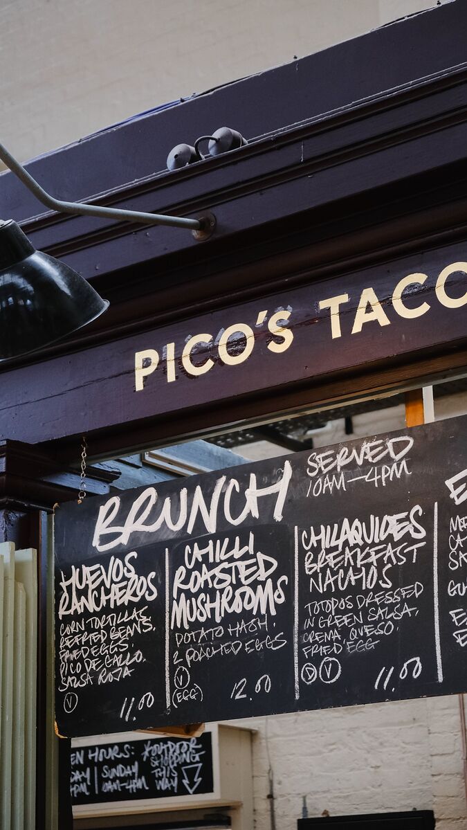 The Pico's Tacos stall at Altrincham Market House