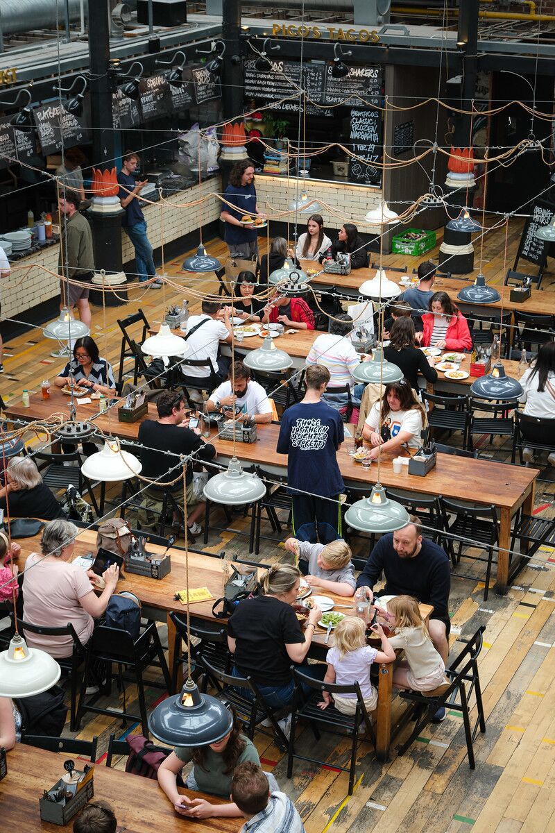 The market hall at Mackie Mayor — see this on our Instagram